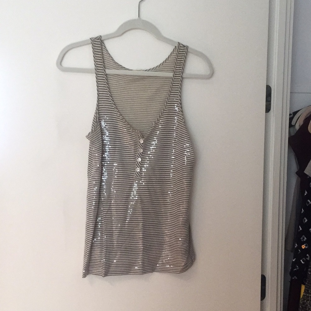 J.Crew Striped Sequin Tank, size XS